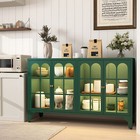 Steel Sideboard Buffet Cabinet Collectible Display Cabinet Kitchen Storage Shelf