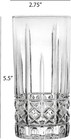 Tall 12 Ounce Drinking Glass-textured Cut Glass Set Of 6