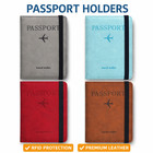 Passport Holder Cover Rfid Blocking Leather Travel Wallet Card Slot Multicolor