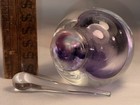 Art Glass Perfume Bottle Purple Swirl Artist Hand Blown Studio Glass Dauber 3 In