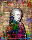 Wolfgang Amadeus Mozart 8x10in Poster  Mozart Tribute Pop Art Free Shipping Us