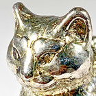 Vintage Small Cat Trinket Box - Silver Toned Metal