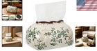 Vintage Floral Ceramic Tissue Box Cover Chinoiserie Decorative Tissue Holder    