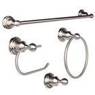 Mingbright 4pcs Bathroom Towel Bar Set Hardware Accessories Set Brushed Nickel