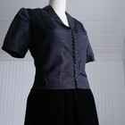 Amazing 1940s Black Satin Blouse