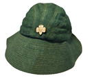 Vintage Gold Girl Scouts Eagle Pin W 1930s Green Wool Hat Rare Ooak Sz 21 Usa