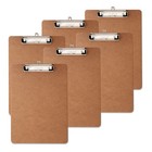 Universal 05562 Hardboard Clipboard For 8 5  X 11  Sheets - Brown  6 pk  New