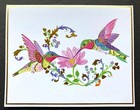  one  Pink Hummingbird Blank Note Card Floral Bird Niquea d Schurman Papyrus 1