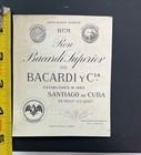 Vintage Label ad  ron Bacardi Superior -santiago De Cuba