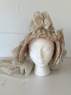 Vintage Elsie Massey Victorian Edwardian Bridal Head Bonnet Veil Cap Lace Tulle