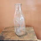 Antique Glass Milk Bottle Mcelligott Farms Dairy 1 Qt Vintage Orange Pyro Usa
