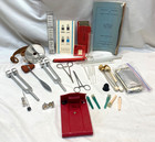 Vtg Homa Black Leather Medical Doctors Bag  Dr s House Call Case W Instruments
