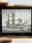 Antique Magic Lantern Glass Slide Lightening Clipper Ship Nautical  3 