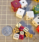 Lot Of 183 Vintage Dice Different Sizes Bakelite  Glass  Red Blue Green Yellow H
