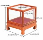 Rosewood Display Cover Wooden Trim Frame Base Glass Dome Case Box Decor