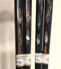 Vintage Japanese Lacquer Chopsticks Set Of 2 Mother Of Pearl Inlay 1970   s