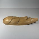 Vintage Serene Hand-carved Wood Mask - Asian tribal Style Wall Decor