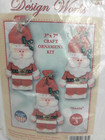 Design Works Craft Ornament Kit 3 Santa Claus Ornaments 6323 New
