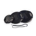 58mm Center Pinch Snap On Front Lens Cap Cover For Canon Nikon Sony W String