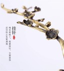 Brass Plum Blossom Flower Calligraphy Pen Brush Frame Hanger Rack Stand Gift 