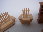 7 Pcs Dollhouse Miniature Furniture   Tallest 1 1 2    Teeny Tiny Wood
