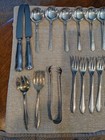 Vintage Lot Of Serving Flatware 56 Pieces Silver Plate And Mixed Metal Items