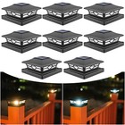 2 4 6 Pack Solar Post Deck Cap Lights Outdoor Garden Fence Landscape Lamp Vinyl