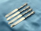 4 Coin Silver Hallow Handle Knives Unknown Maker 8 1 2 In Mono 140 Gr