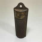Antique Vintage Lot Of 2 Tin Tinware Kitchen Tools Nutmeg Grater   Match Holder