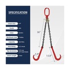 G80 3 8  X 3  V Bridle J-hook Tow Chain  Tow Recovery Chain 7100 Lbs Wll  Two   