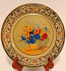 Vintage Tin Plate Daher Decorated Ware Bouquet Of Flowers 8  Made In Holand