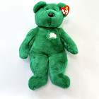 Erin Teddy Bear Green 1998 Embroidered Clover Shamrock 14  Vtg Ty Beanie Buddy