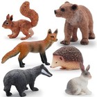  Jungle Animal Toys  Woodland Animals Red Fox  Hare  B 6pcs Jungle Animals