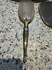 Vintage Gold-tone Vanity Set  Handheld Mirror  Hair Brush   Mirror Tray