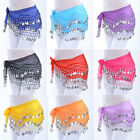 Women s Belly Dance Hip Scarf Wrap Belt Skirt Gold silver Coins Dress Costume