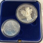 Israel 1991 Holy Land Wildlife Silver Coins Set Dove And Cedar 2 And 1 Nis