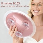 Large 8 Inch Round Magnifying Mirror With 3 Suction Cups For Easy Mounting