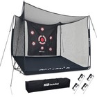 Heavy-duty Golf Hitting Cage 10x8x6ft Golf Practice Net W target Cloth Carry Bag