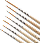 12 Pcs Detail Paint Brushes  Golden Synthetic Hair  High Performance For Oil  Ac