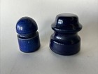 Vintage Cobalt Blue Porcelain Insulators Lot Of 2