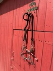 Triple T Custom Leather Short Cheek Headstall With Klu Chain Cricket Port Combo