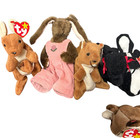 Vintage Ty Beanie Babies Plush Lot Of 8 Animals Bear Bunny Turkey Dog 1990s Tags