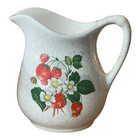 Kitschy Vintage Creamer Sugar Bowl Set Strawberry Stoneware Farmhouse Kitchen