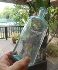Antique Base Embossed Pacific Glass Works Apothecary Medicine Bottle   C1863-75