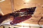 Triple Flow Obsidian Bowie Knife Flint Knapping Black Powder Mountain Man Coa