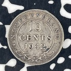 1942-c Newfoundland 10 Cents Lot f3949 Silver 
