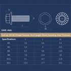Flanged Hexagon Head Bolts Flange Hex Screws 316 Stainless Steel M5 M6 M8 M10