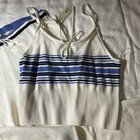 No Boundaries Womens L 2pc Knit Tank   Wide-leg Pants Set Striped Drawstring