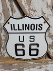 Vintage Route 66 Porcelain Sign Us Illinois Highway Transit Road Shield Marker