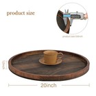 Gurfuy 20  Rustic Wooden Round Serving Tray Ottoman Coffee Table Decor Extra Lar